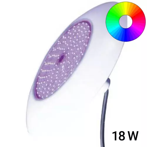 Faro LED per bocchetta piscina Ø 216 mm RGB da 710 Lumen - 18 W per PVC o piastrelle