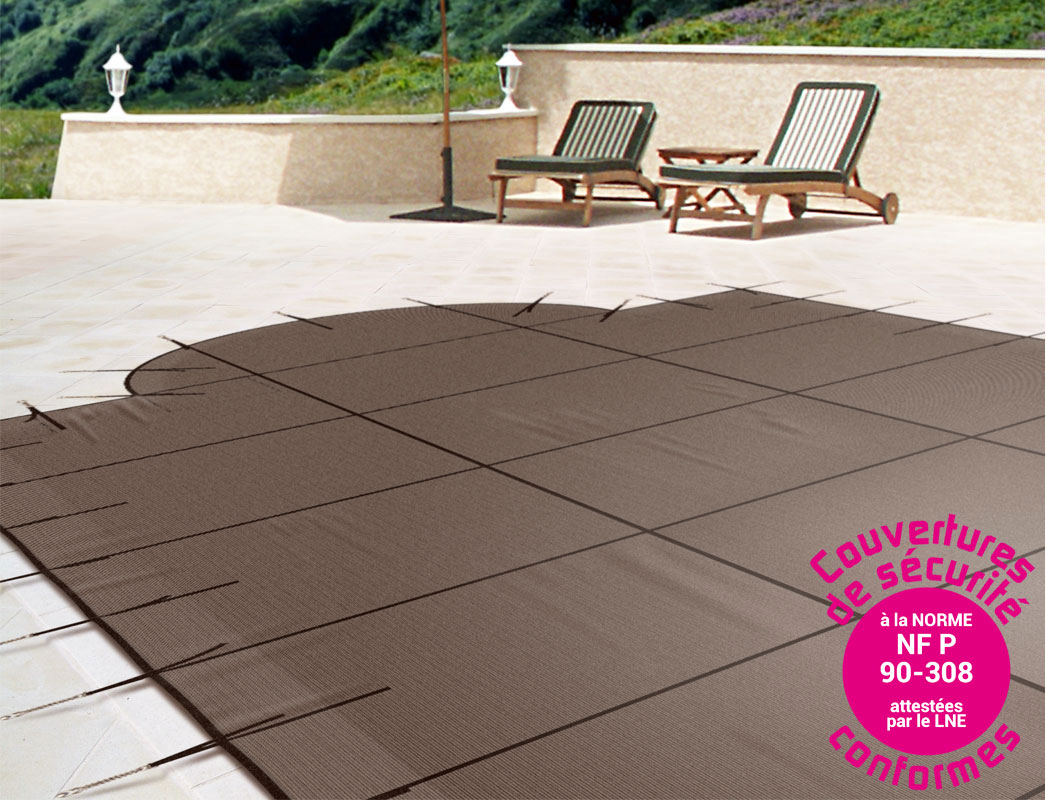 Copertura di sicurezza filtrante GRILLE EXTREM con tiranti ogni 0,80 m