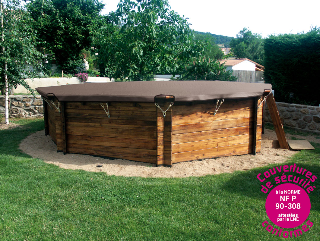 Copertura invernale di sicurezza filtrante per piscine fuori terra