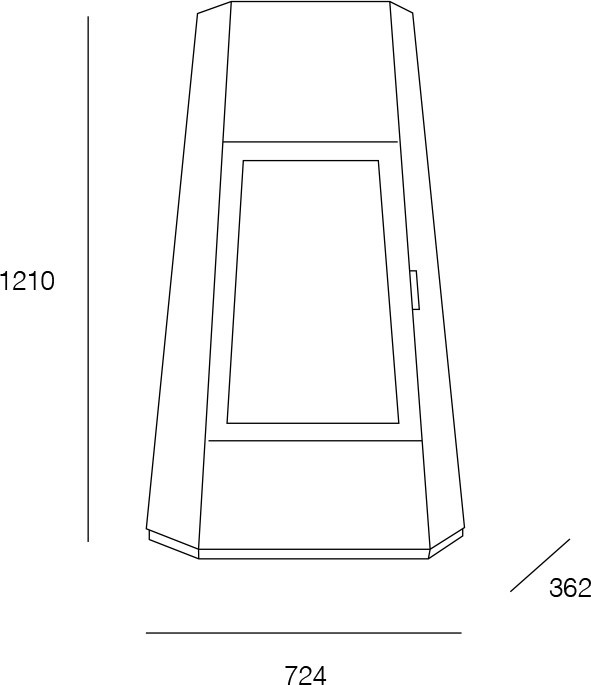Dimensioni Camino a bioetanolo da pavimento SHANGHAI 3,0 kW
