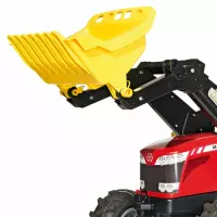 Trattore a pedali per bambini Massey Ferguson con ruspa e ruote gonfiabili