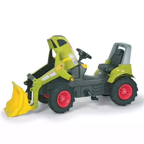 Trattore a pedali per bambini CLAAS con ruspa removibile e ruote gonfiabili