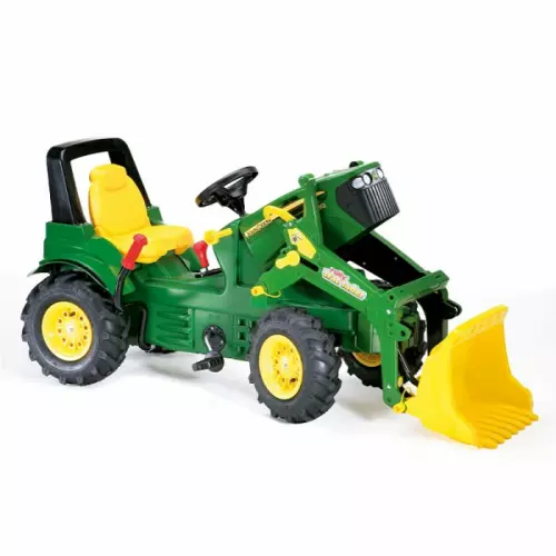 Trattore a pedali per bambini John Deere a doppia marcia e freno