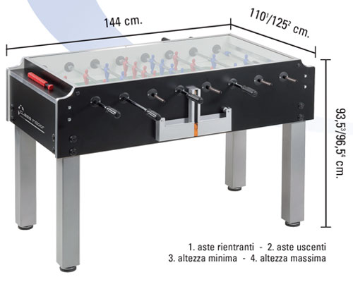 Calciobalilla CLASS Garlando con vetro superiore