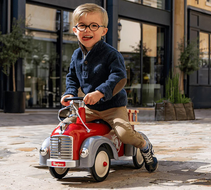 Camion dei pompieri a spinta cavalcabile SPEEDSTER FIREMAN in metallo