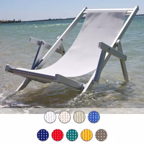 Sdraio in alluminio con braccioli ALTEA, seduta regolabile in 3 posizioni