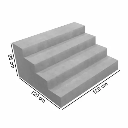 Scala interna VERONA 1,20 x 1,20 h 0,96 m a 4 gradini, per posa sotto liner