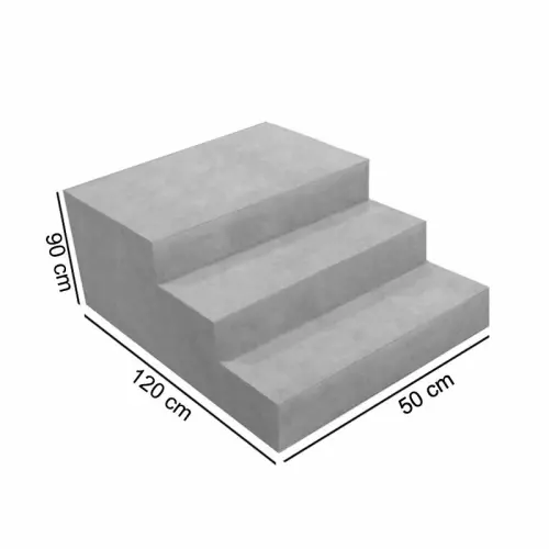 Scala interna VERONA 1,20 x 0,50 h 0,90 m a 3 gradini, per posa sotto liner