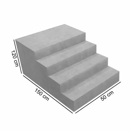 Scala interna VERONA 1,50 x 0,50 h 1,20 m a 4 gradini, per posa sotto liner