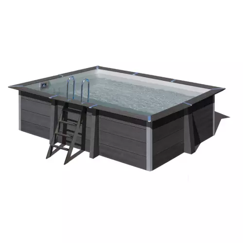 Piscina in legno composito WPC WOOD 4,66 x 3,26 x h 1,24 m