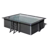 Piscina in legno composito WPC WOOD 4,66 x 3,26 x h 1,24 m