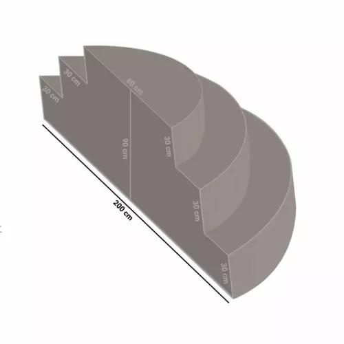 Scala interna IMOLA  1,00 x 2,00 h 0,90 m a 3 gradini, per posa sotto liner