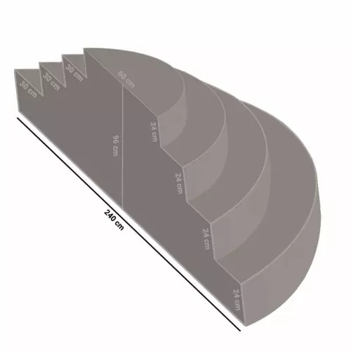 Scala interna IMOLA 1,20 x 2,40 h 0,96 m a 4 gradini, per posa sotto liner