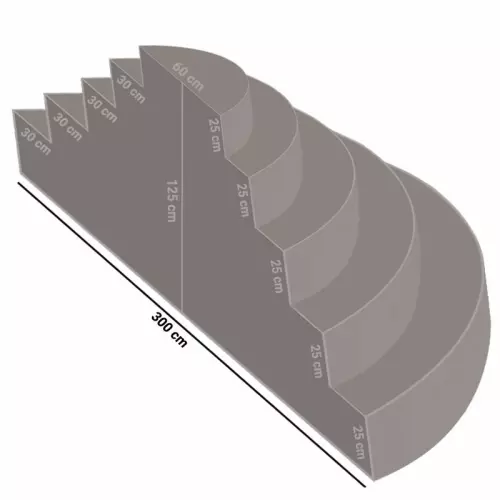 Scala interna IMOLA 1,50 x 3,00 h 1,25 m a 5 gradini, per posa sotto liner
