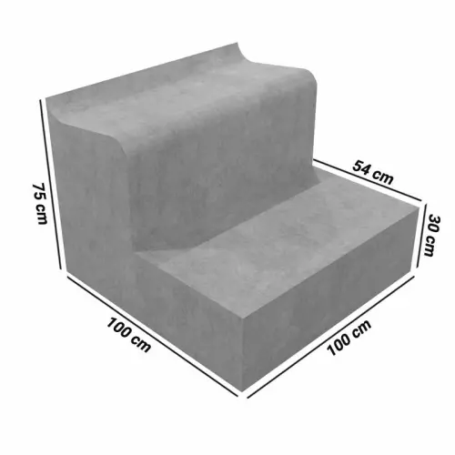 Panca POMPEI in EPS con pedana per arredo interno piscina 100 x 100 h 75 cm per posa sotto liner