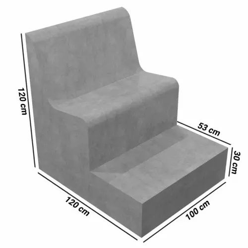 Panca ROMA in EPS con pedana per arredo interno piscina 100 x 120 h 120 cm per posa sotto liner