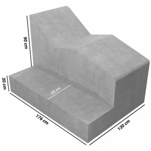 Lettino PISA in EPS con pedana per arredo interno piscina 130 x 176 h 120 cm per posa sotto liner