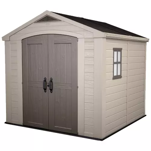 Casetta in resina da esterno FACTOR 8X8 by Keter, effetto legno 2,57 x 2,55 x h 2,43 m