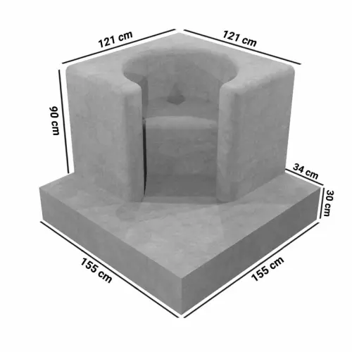 Imbotte SIENA in EPS con pedana per arredo interno piscina 155 x 155 h 120 cm per posa sotto liner