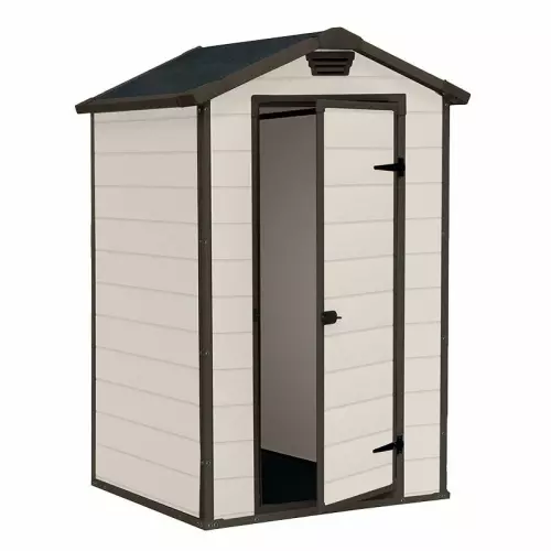 Casetta in resina MANOR 4X3 by Keter con finitura effetto legno 1,28 x 0,94 x h 1,96 m : Beige