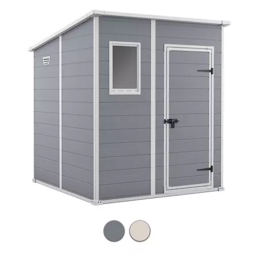 Casetta in resina da esterno MANOR PENT 6X6 by Keter, effetto legno 1,84 x 1,85 x h 2,19 cm