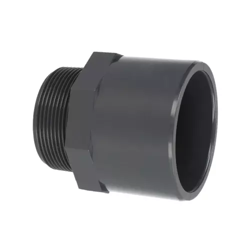 Manicotto nipplo ad incollaggio e filetto maschio in PVC