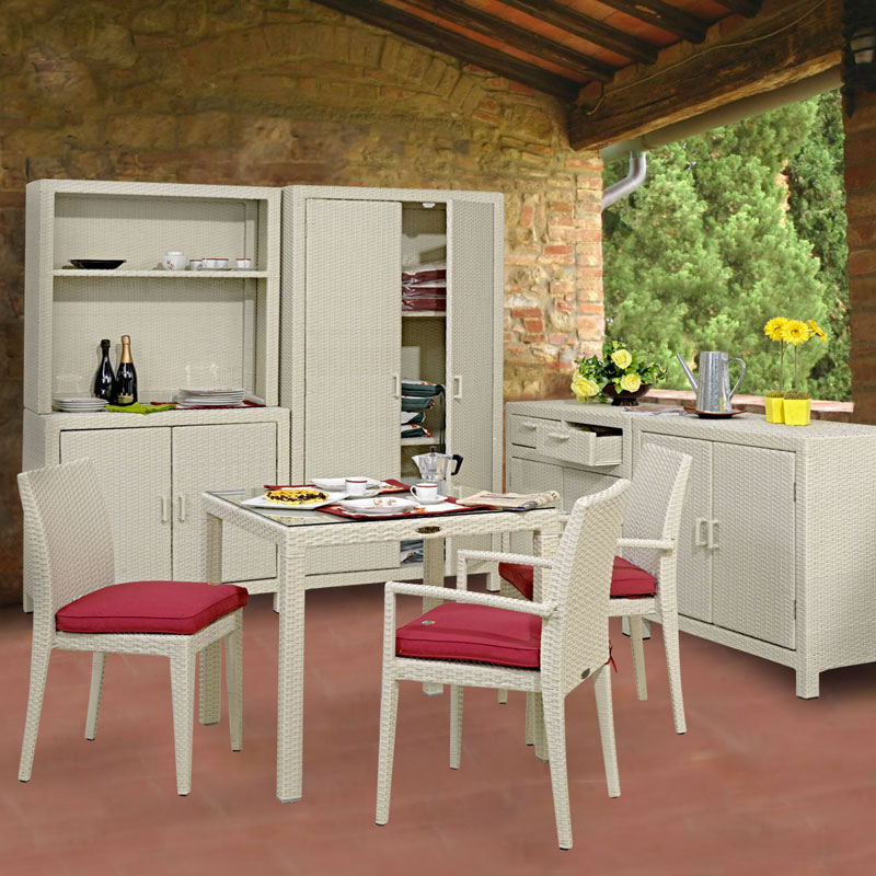 Armadio a 2 ante con 2 cassetti in wicker&Acirc;&nbsp;