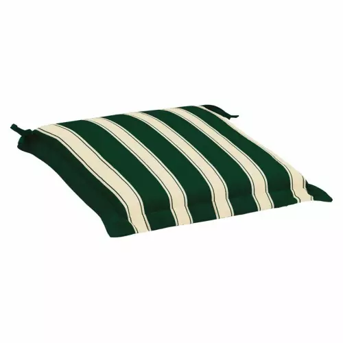 Cuscino da esterno per seduta, 38x38 cm con volant : RIGHE&RIGHE (righe bianche/verdi)