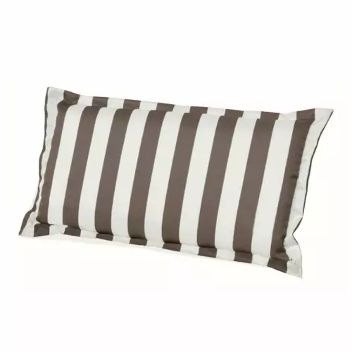 Cuscino da esterno per schienale, 38x24 cm con volant : Colore DUNE (righe bianche/sabbia)