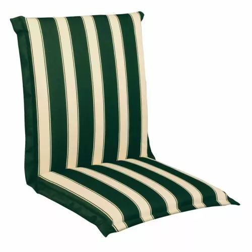 Cuscino da esterno per poltrona bassa, 92x46 cm con volant : Colore RIGHE&RIGHE (righe bianche/verdi)