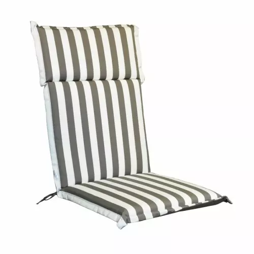 Cuscino da esterno per poltrona alta, 114x46 cm con volant : Colore DUNE (righe bianche/sabbia)