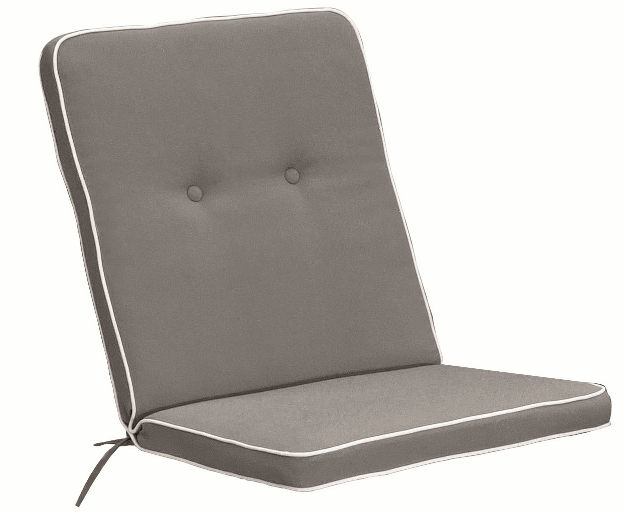 Cuscino TORTORA per poltrona bassa 92x46 cm con bordino ecru