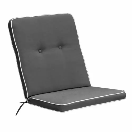 Cuscino da esterno per poltrona bassa, 92x48 cm con bordino : Colore GRIGIO con bordino ecru