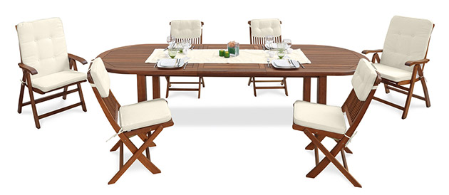 Cuscino da esterno per seduta e schienale colore ecru