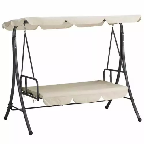 Dondolo da giardino in acciaio BALI, trasformabile in letto