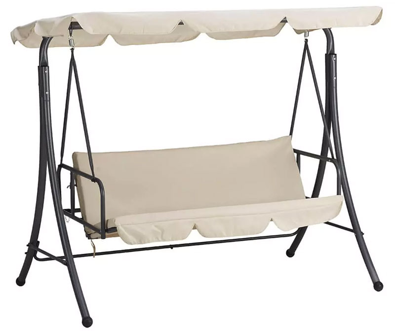 Dondolo da giardino in acciaio BALI, trasformabile in letto