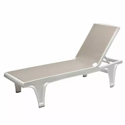 Lettino prendisole con telo TAHITI by Scab, in tecnopolimero : Struttura BIANCA / Telo TORTORA