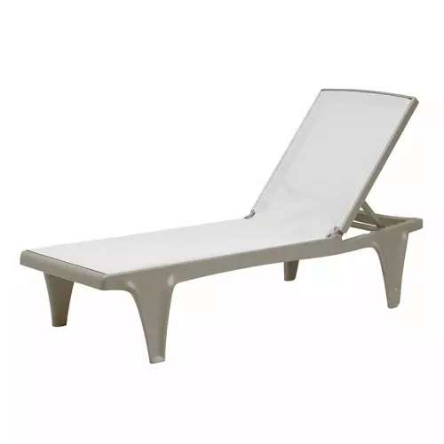 Lettino prendisole con telo TAHITI by Scab, in tecnopolimero : Struttura TORTORA / Telo BIANCO