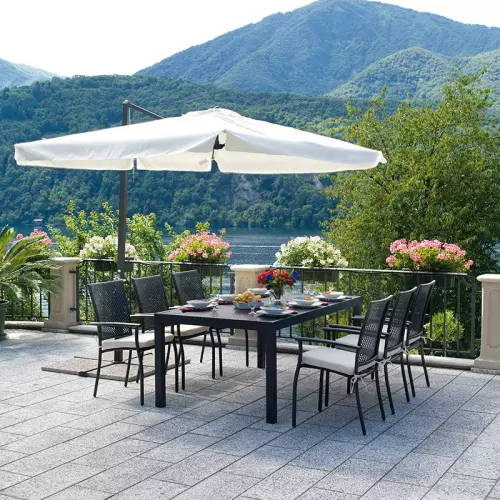 Ombrellone rettangolare ARIZONA 3 x 2 m in alluminio, a manovella