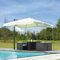 Ombrellone quadrato ZANTE 3 x 3 m in alluminio, a manovella