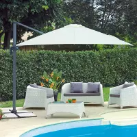 Ombrellone quadrato RODI 3 x 3 m in alluminio, con maniglione