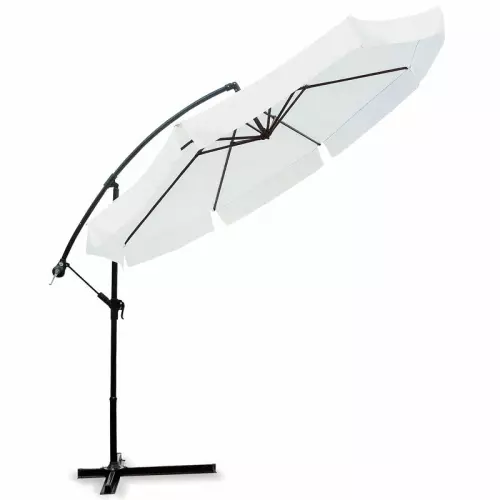 Ombrellone per piscina ORIONE Ø 3 m in acciaio, inclinabile : Telo di colore BIANCO