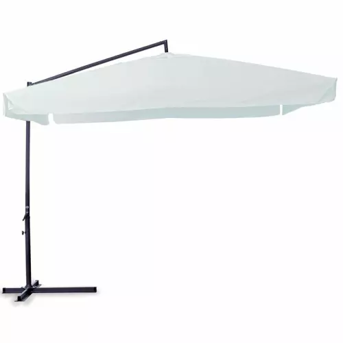 Ombrellone da giardino MERCURIO 3 x 3 m in acciaio, braccio laterale : Telo di colore BIANCO