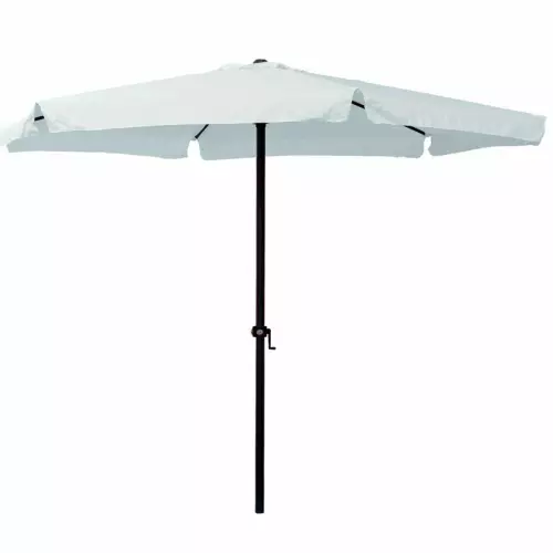 Ombrellone da giardino SATURNO in acciaio, quadrato, rotondo o rettangolare : ROTONDO Ø 3 metri, telo colore BIANCO