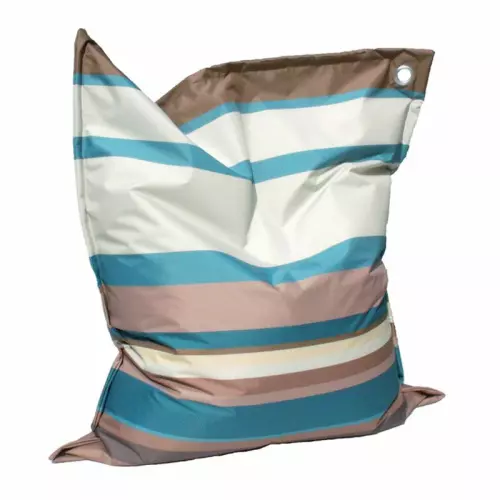 Poltrona a sacco FUNNY : Righe AZZURRA E GRIGIO/MARRONE