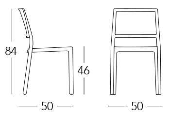 Dimensioni Sedia KATE by Scab