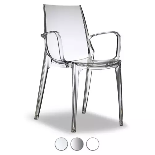 Poltrona VANITY in policarbonato con braccioli by Scab