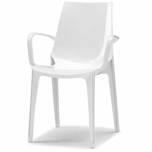 Poltrona VANITY in policarbonato con braccioli by Scab : Colore BIANCO PIENO