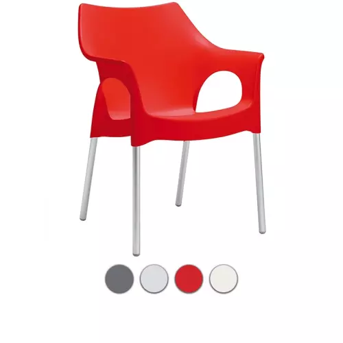 Poltrona ignifuga OLA by Scab in polipropilene ed alluminio
