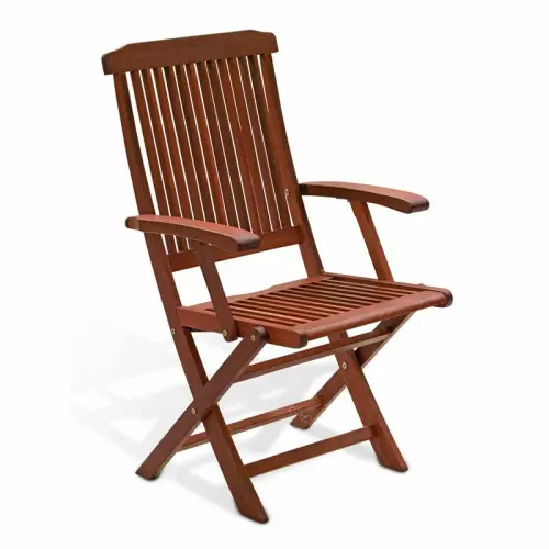 Poltrona da giardino in legno di keruing MAGNOLIA, con braccioli e pieghevole